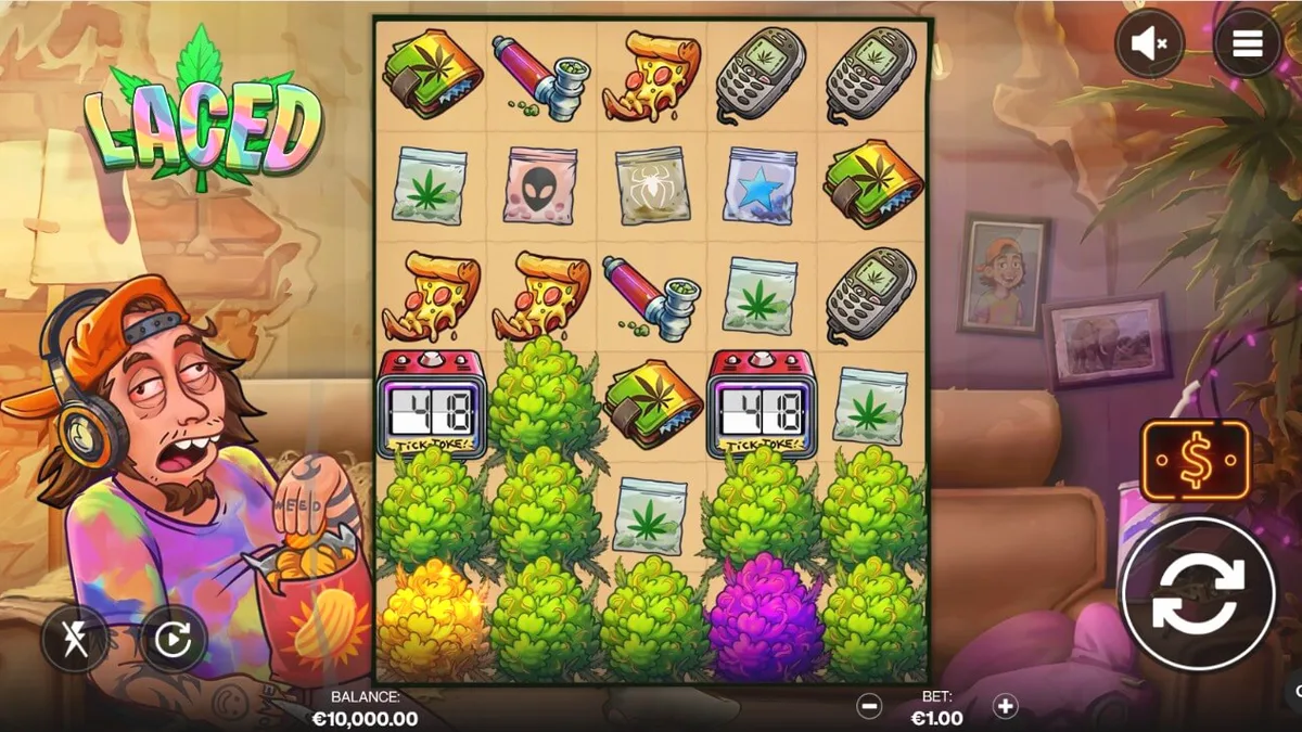 หน้าจอเกมสล็อต Laced บนสมาร์ทโฟน